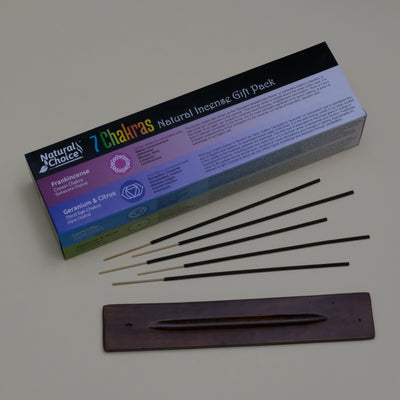 7 Chakra Incense Gift Pack with Incense Burner Total 70 Incense Sticks